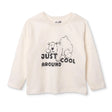 HelloBaby Boys Long Sleeve T-shirt Bear Print Cool Boy Crew Neck Long Sleeve - Ecru Ecru - ebebek