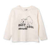 HelloBaby Boys Long Sleeve T-shirt Bear Print Cool Boy Crew Neck Long Sleeve - Ecru Ecru - ebebek