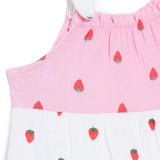 HelloBaby Girls Dress Buttoned Berry Belle Crew Neck Short Sleeve - Pink Printed Pink Printed - ebebek