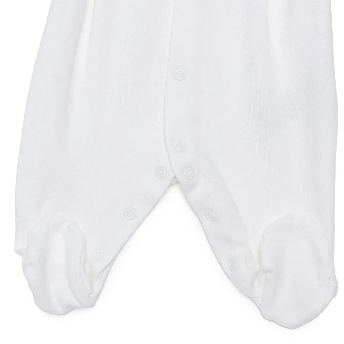Baby Girl Footed Sleepsuit Floral Print Snap Fastening Crew Neck - White White - ebebek