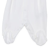 Baby Girl Footed Sleepsuit Floral Print Snap Fastening Crew Neck - White White - ebebek