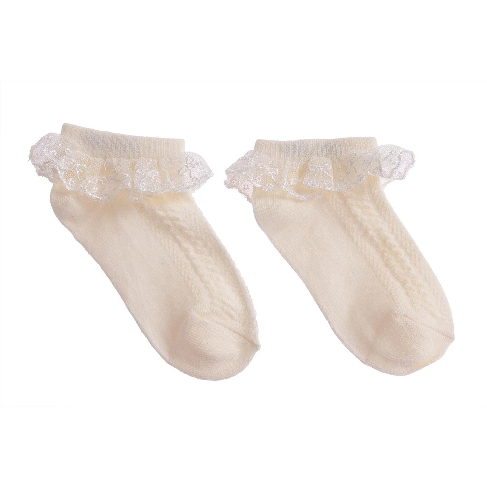 HelloBaby Girl Socks with Lace - Ecru - ebebek - Black Friday
