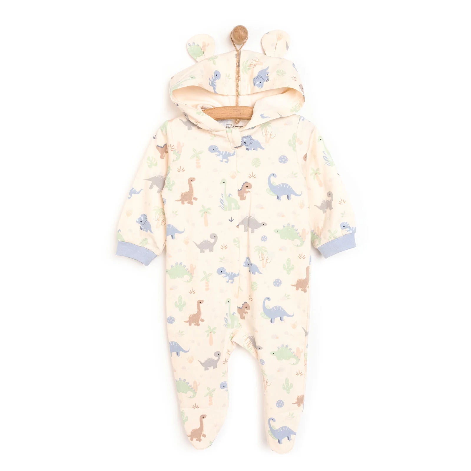 HelloBaby Newborn Boy Hooded Jumpsuit - Ecru - ebebek - Black Friday