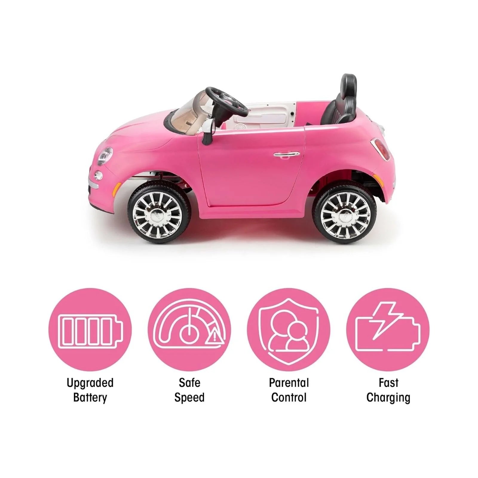 Xootz Fiat 500 12V Electric Ride On - Pink - ebebek - Black Friday