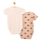 HelloBaby Basic Rib Short Sleeve Baby Bodysuit 2 Pcs - Brown - ebebek - Black Friday