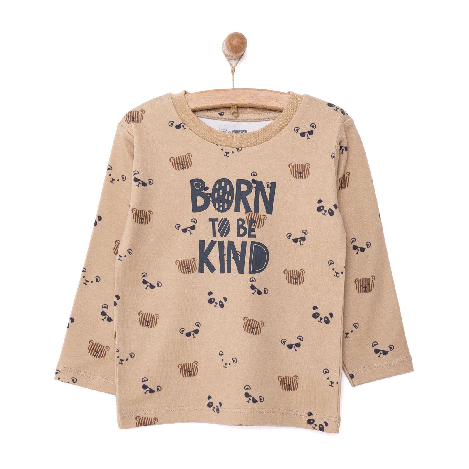 HelloBaby Basic Bear Printed Interlock Long Sleeve T-Shirt - Printed - ebebek - Black Friday