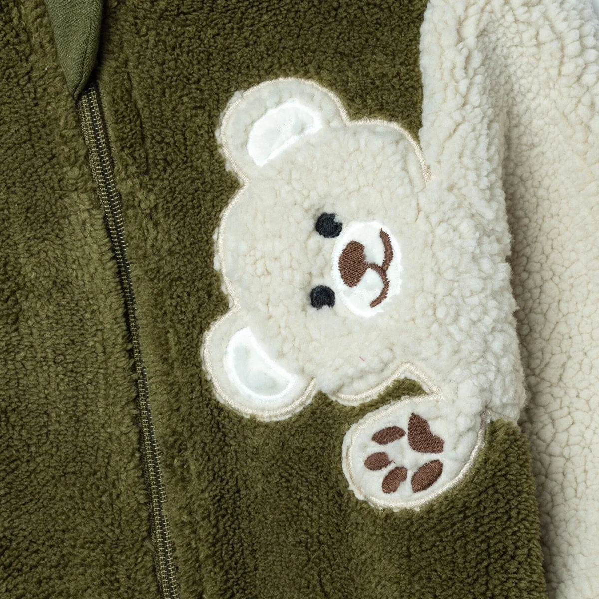 Midimod Newborn Welsoft Footed Jumpsuit - Dark Green Dark Green - ebebek