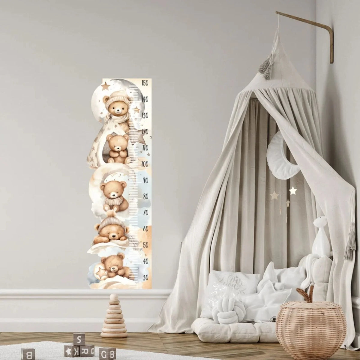 Live Vida Sleeping Bear Height Chart Sticker - ebebek