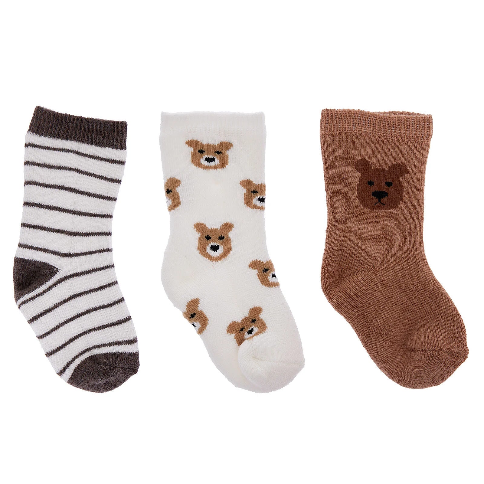 HelloBaby Boy Chenille Socks 3 Pack - Brown - ebebek - Black Friday