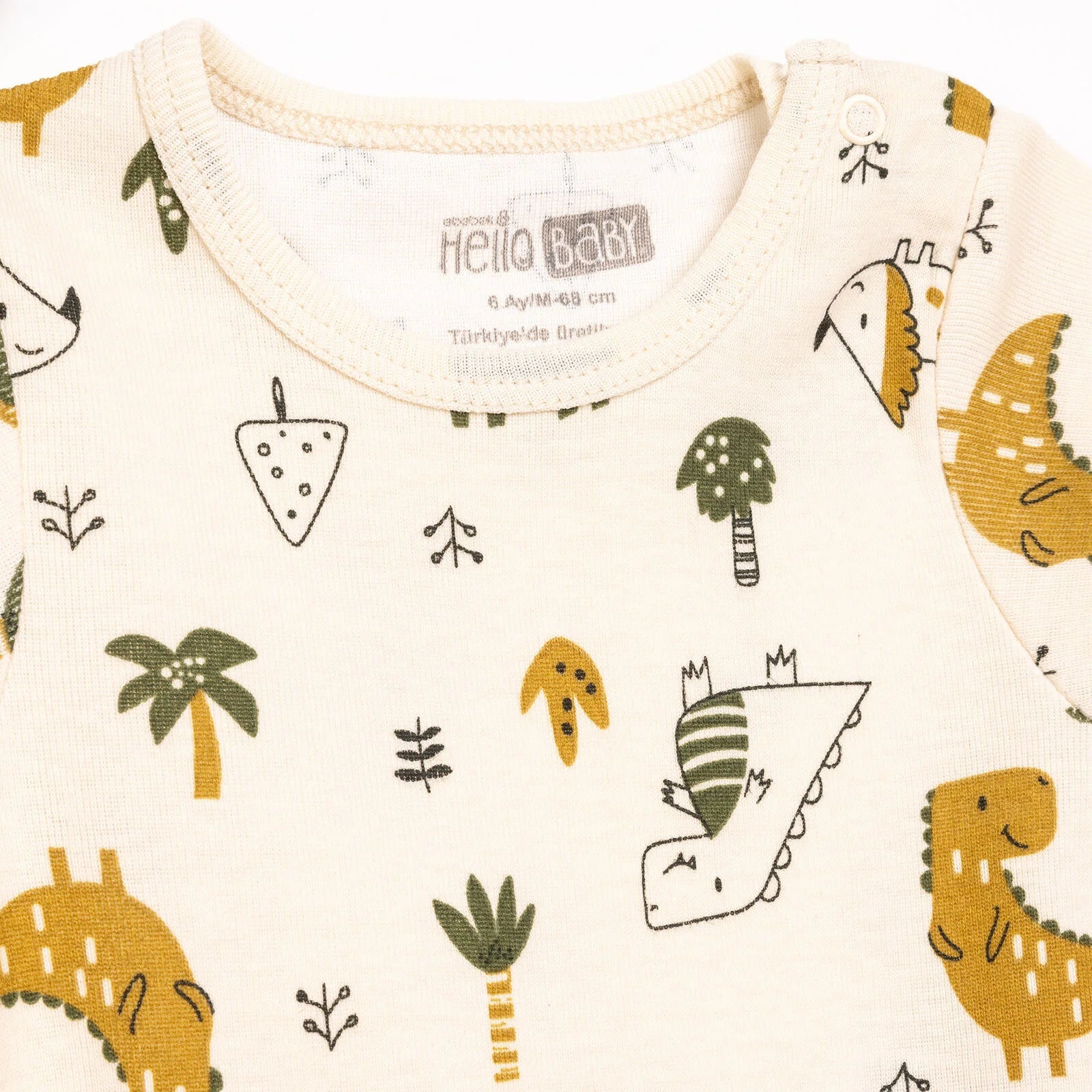 HelloBaby Boy Short Sleeve Bodysuit 2 pcs - Khaki - ebebek - Black Friday