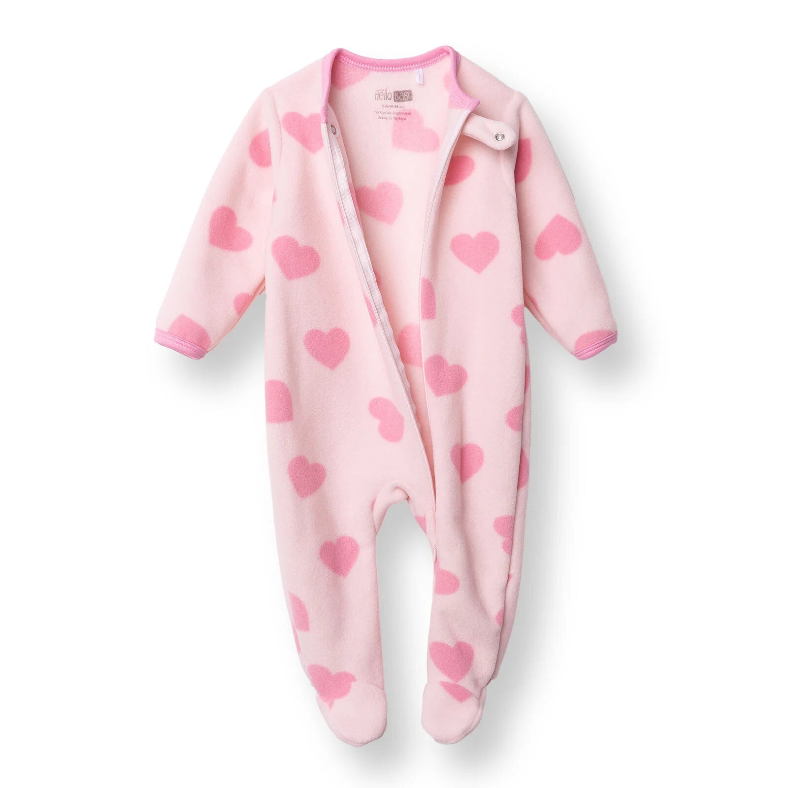 HelloBaby Newborn Polar Footed Jumpsuit - Pink Printed - ebebek - Black Friday