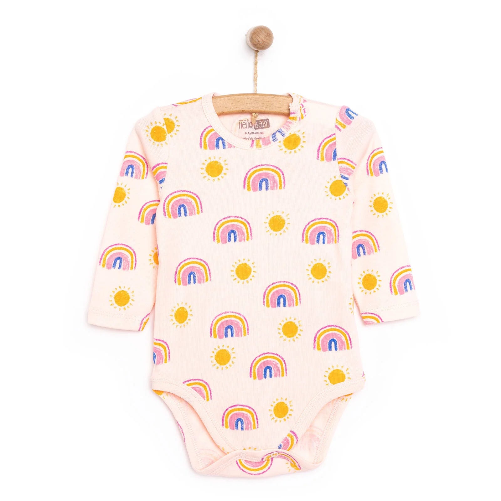 HelloBaby Unisex Long Sleeve Bodysuit - Light Pink - ebebek - Black Friday