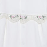 Baby Girl Footed Sleepsuit Floral Print Snap Fastening Crew Neck - White White - ebebek