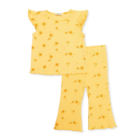HelloBaby Girls Blouse - Leggings Flower - Yellow Printed Yellow Printed - ebebek