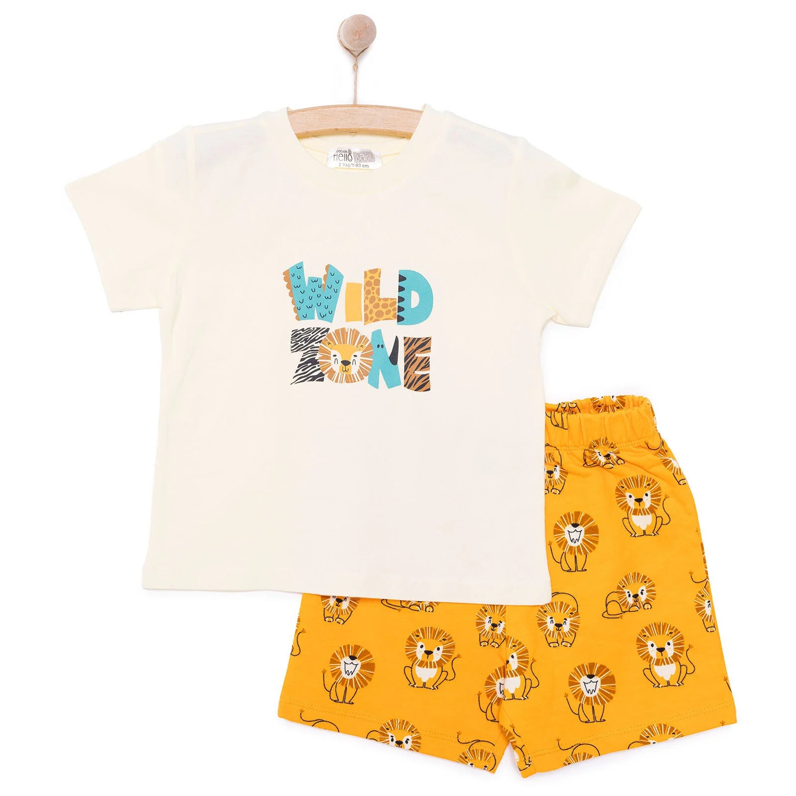 HelloBaby Basic Boy Lion Printed Tshirt - Light Yellow - ebebek - Black Friday