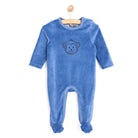 HelloBaby Newborn Boy Embroidered Velvet Jumpsuit - Blue - ebebek - Black Friday