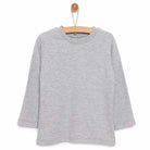 HelloBaby Basic Unisex Long Sleeve T-shirt - White - Grey Melange - ebebek - Black Friday