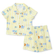 HelloBaby Boys Short Sleeve Pyjamas Set Animal with Buttons Shirt Collar Short Leg Short Sleeve - Yellow Yellow - ebebek