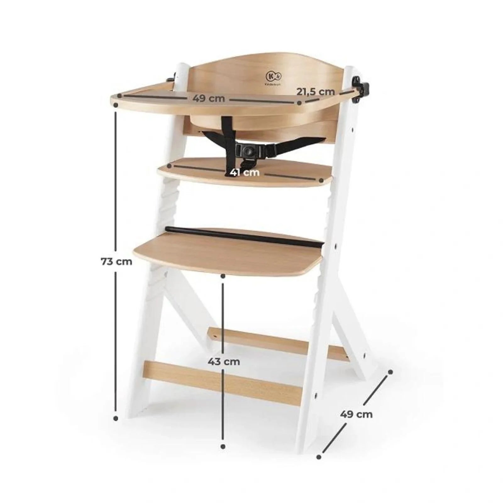 Kinderkraft Enock Wooden Highchair - Wooden White - ebebek - Black Friday