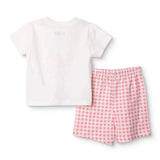 HelloBaby Girls Short Sleeve Pyjamas Set Fruit Print Crew Neck Short Length Short Sleeve - Ecru Ecru - ebebek