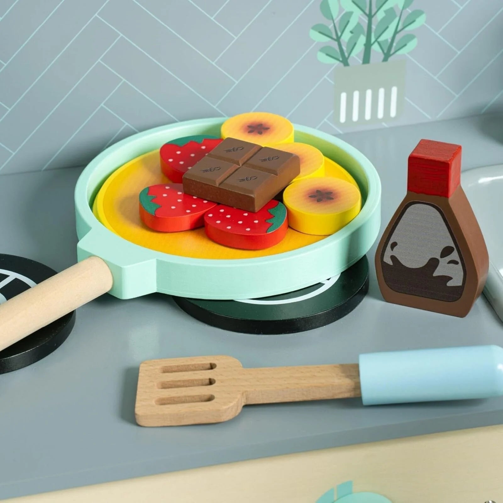 Owl & Fox Wooden Imagination Kitchen Pancake Set - ebebek - Black Friday