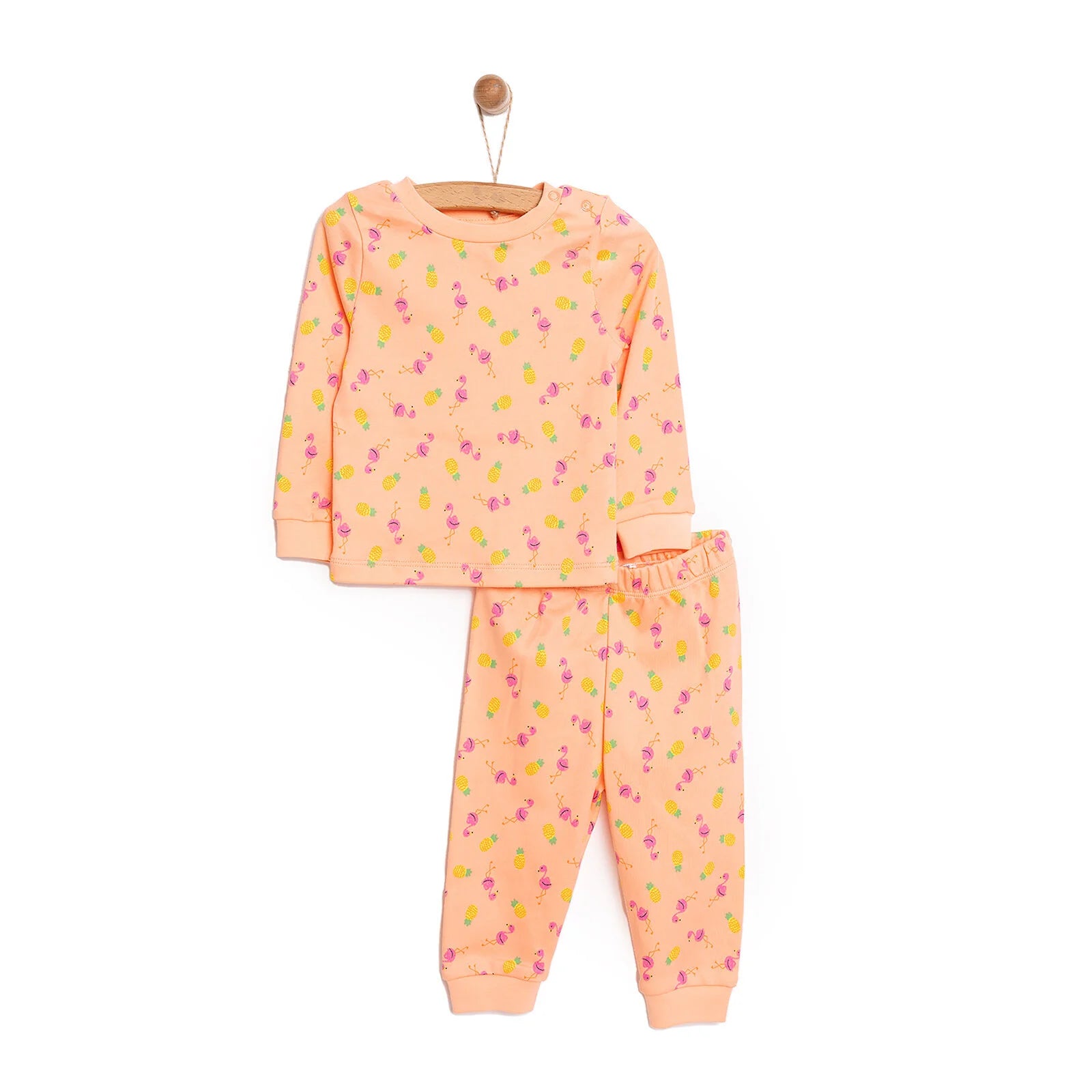 HelloBaby Girl Long Sleeve Pyjamas Set - Orange - ebebek - Black Friday