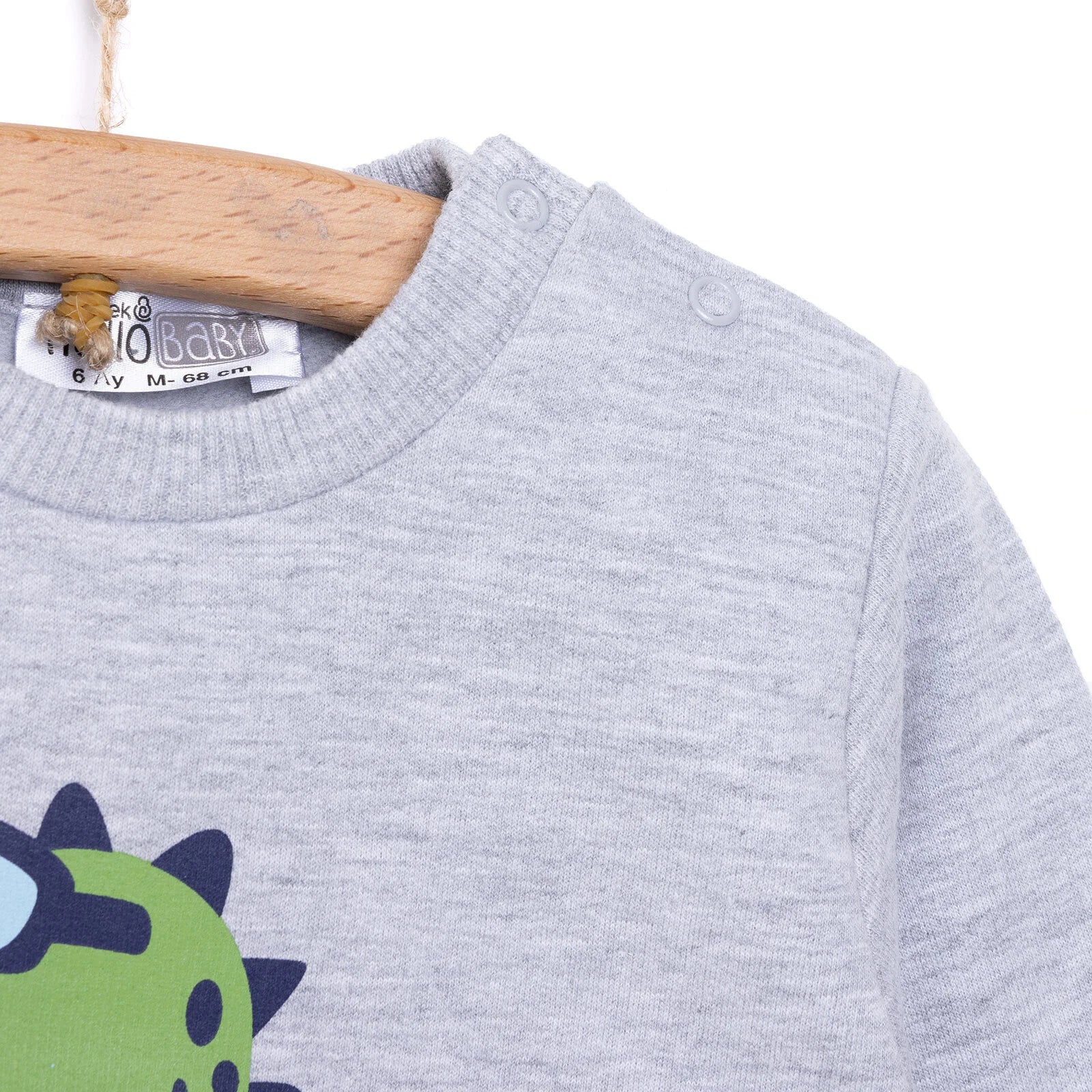 HelloBaby Basic Low Raised Sweatshirt - Grey Melange - ebebek - Black Friday