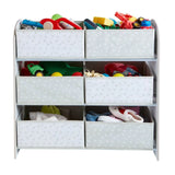 Hello Home Kids Bedroom Toy Storage Unit with 6 Fabric Storage Boxes - White - ebebek - Black Friday