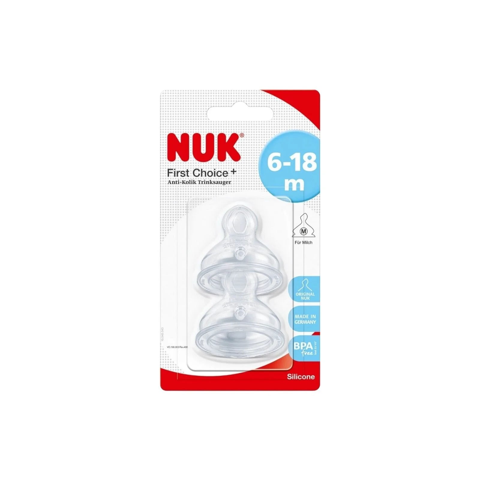 NUK First Choice+ Wide Silicone Teats Medium Feed Hole 6 - 18 months - ebebek - Black Friday