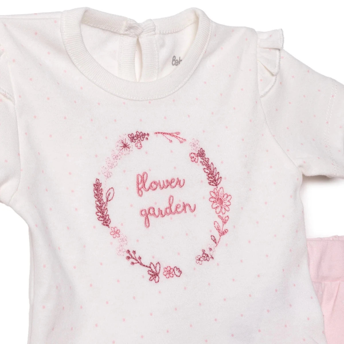 Bebetto Girls T-shirt & Shorts Set Floral Print Flower Garden Crew Neck Short Length Short Sleeve - Pink Pink - ebebek