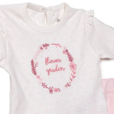Bebetto Girls T-shirt & Shorts Set Floral Print Flower Garden Crew Neck Short Length Short Sleeve - Pink Pink - ebebek