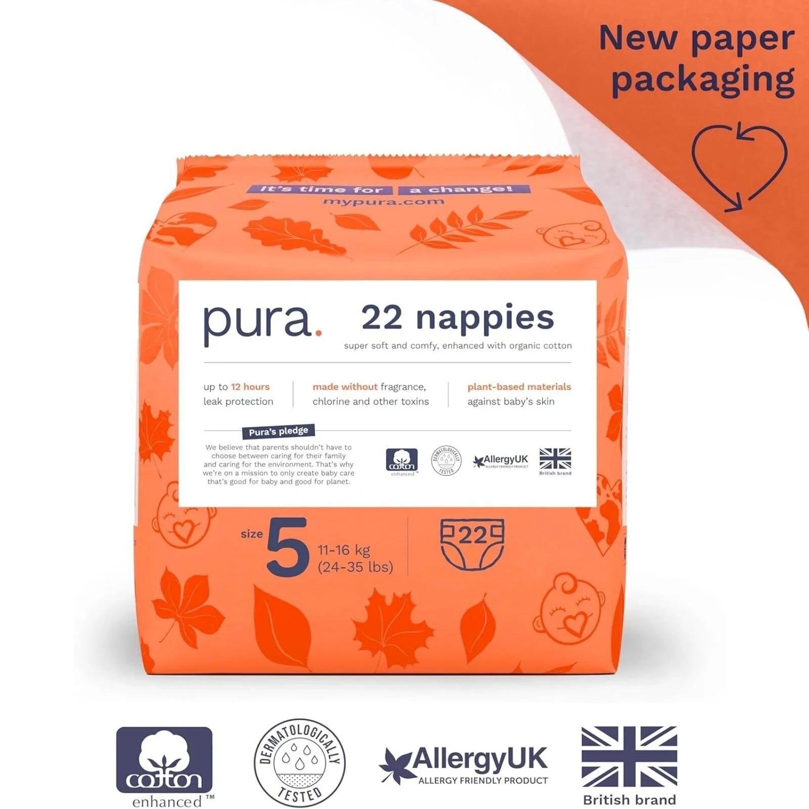 Pura Eco Nappy Size 5 - 22 nappies - ebebek - Black Friday