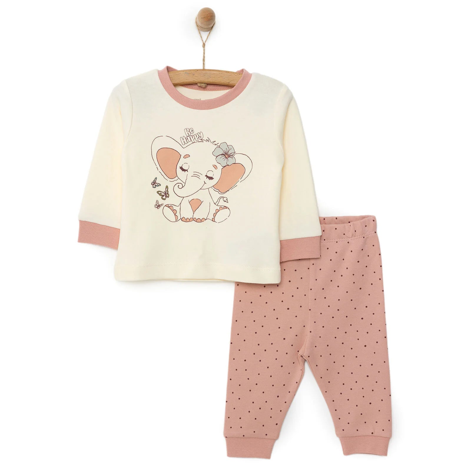 HelloBaby Baby Girl Long Sleeve Pyjamas Set - Ecru - ebebek - Black Friday