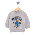 HelloBaby Basic Low Raised Dinokater Printed Sweatshirt - Grey Melange - ebebek - Black Friday