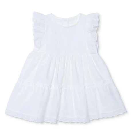 HelloBaby Girls Dress Buttoned Berry Belle Crew Neck Short Sleeve - Ecru Ecru - ebebek