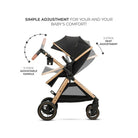 Kinderkraft Esme 3 - in - 1 Travel System with Mink Pro Car Seat - Pure Black Pure Black - ebebek - Christmas