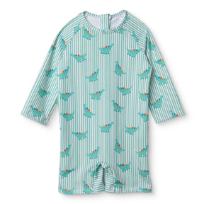 Baby Boy Swimsuit Dinosaur Print - Green Green - ebebek