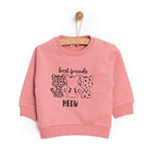 HelloBaby Baby Girl Cat Printed Sweatshirt - Light Rose - ebebek - Black Friday
