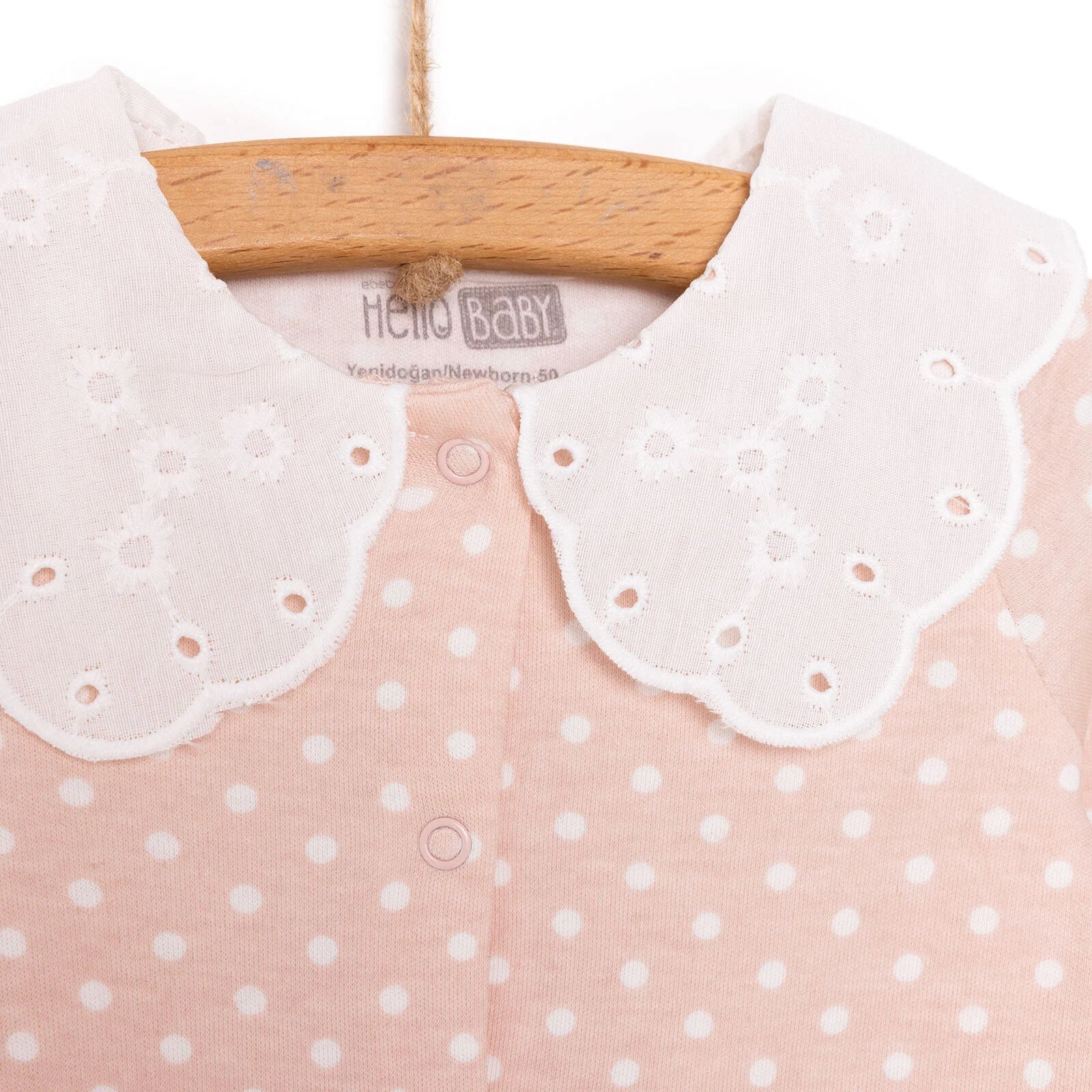 HelloBaby Newborn Girl Footed Jumpsuit - Salmon - ebebek - Black Friday