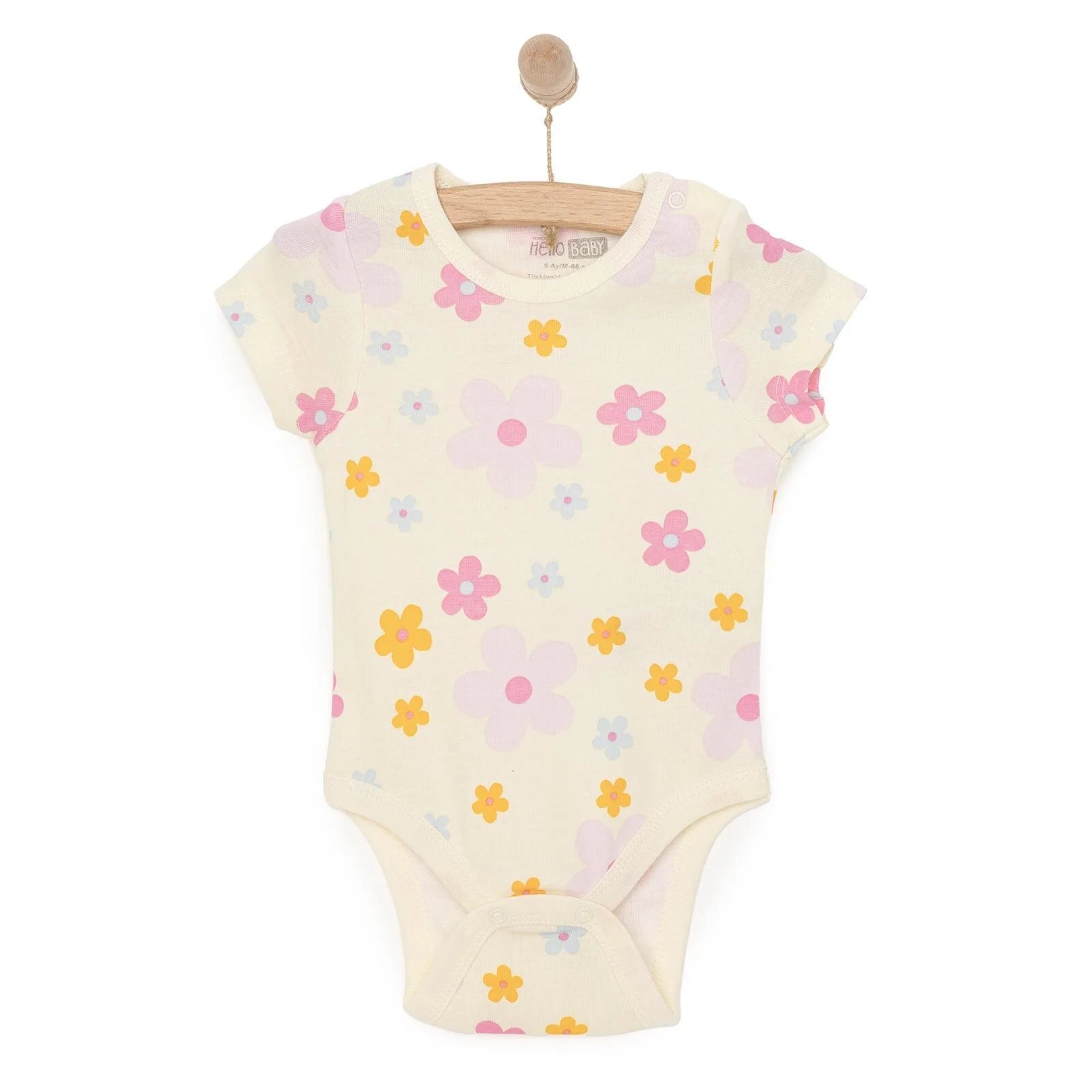 HelloBaby Baby Girl Short Sleeve Bodysuit - Yellow - ebebek - Black Friday