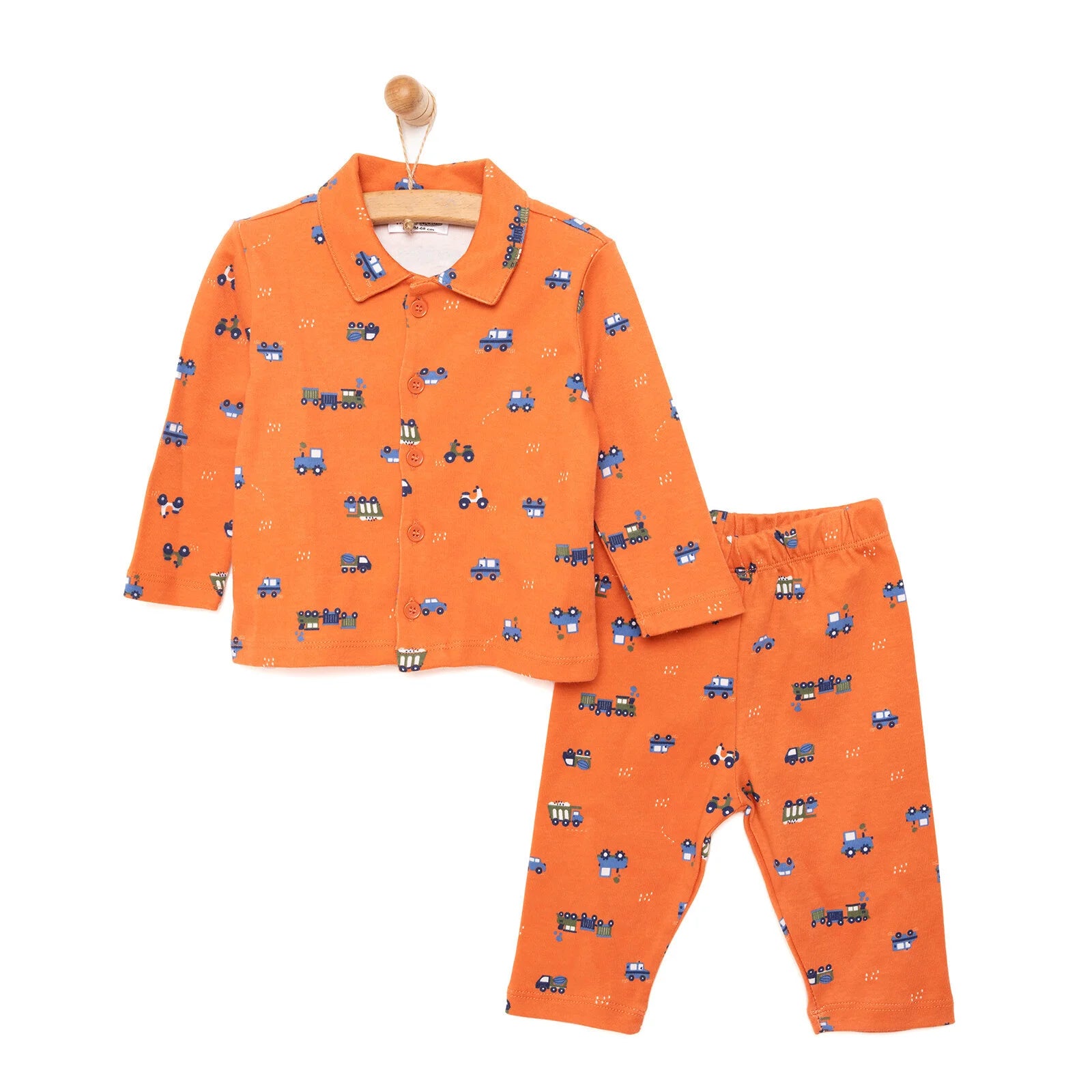 HelloBaby Baby Boy Long Sleeve Pyjamas Set - Orange - ebebek - Black Friday