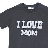 HelloBaby Boys T-shirt Slogan I Love Mom Crew Neck Short Sleeve - Grey Grey - ebebek