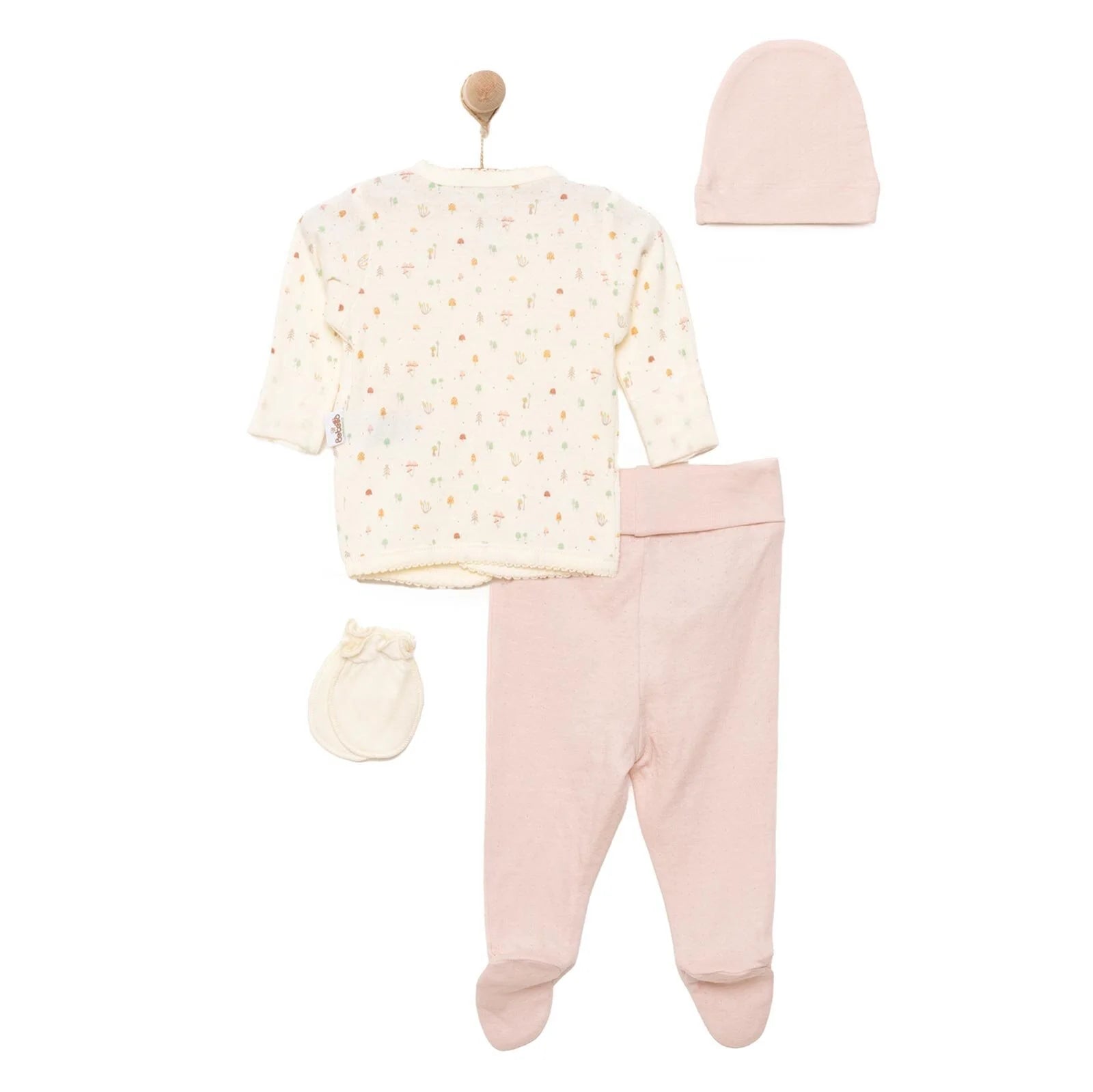 Bebetto Organic My Mushroom Girl 5 Piece Set - Light Rose - ebebek - Black Friday