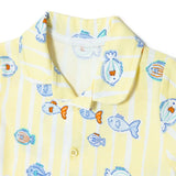 HelloBaby Boys Short Sleeve Pyjamas Set Animal with Buttons Shirt Collar Short Leg Short Sleeve - Yellow Yellow - ebebek