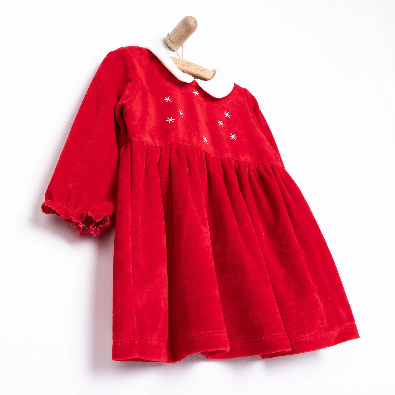 HelloBaby Newborn Girl Velvet Dress - Red - ebebek - Black Friday