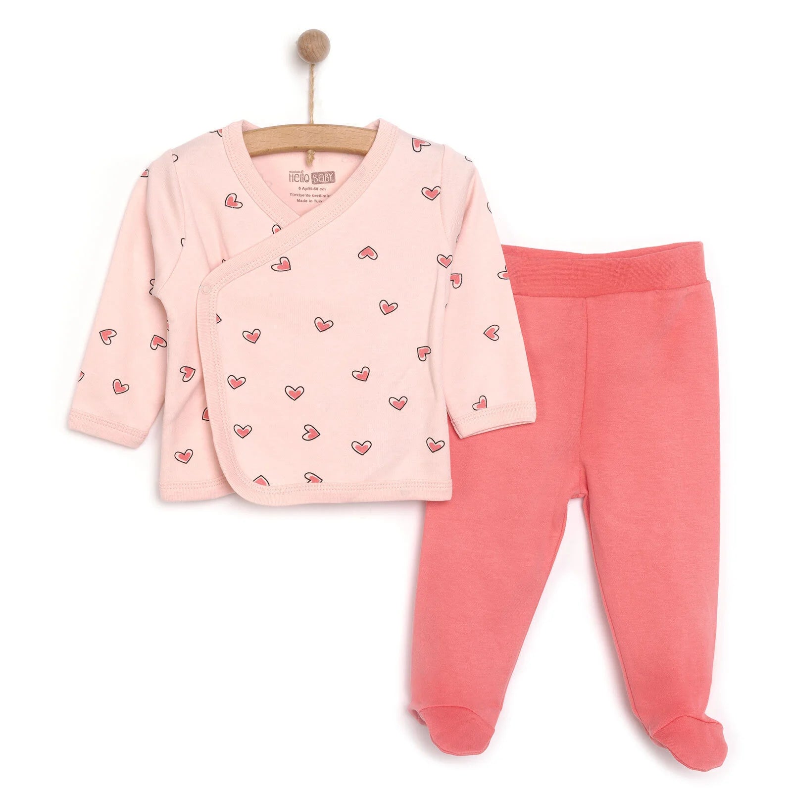 HelloBaby Girl Wrapover Top - Footed Bottom - Pink - ebebek - Black Friday