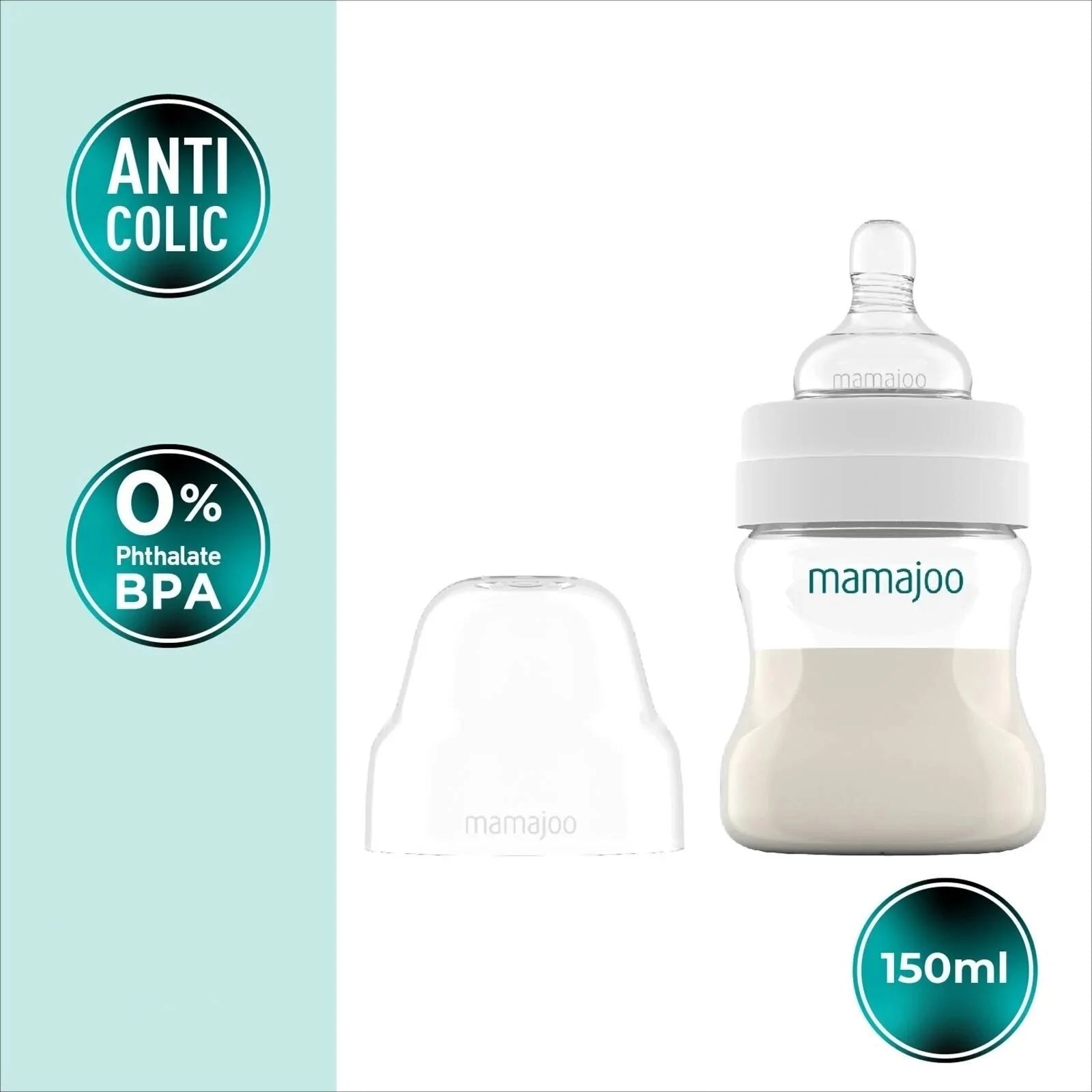 Mamajoo Anti - Colic PP Baby Bottle Slow Flow 0+ months 150ml - Silver - ebebek - Black Friday