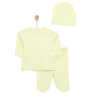 HelloBaby Newborn Organic Wrapover Top - Hat - Footed Set - Green - ebebek - Black Friday