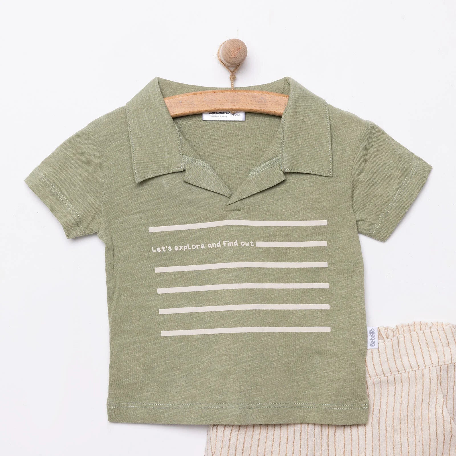 Bebetto Good Adventure Boy Tshirt - Short - Khaki - ebebek - Black Friday