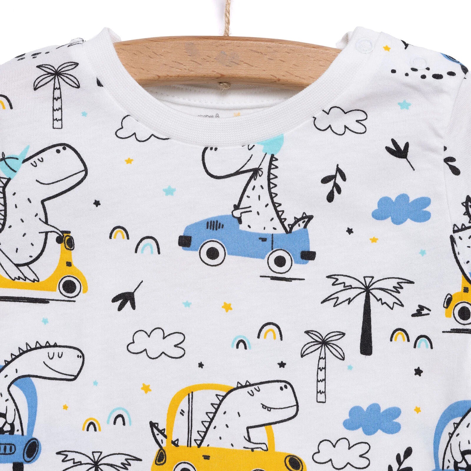 HelloBaby Boy Long Sleeve Pyjamas Set - White - ebebek - Black Friday